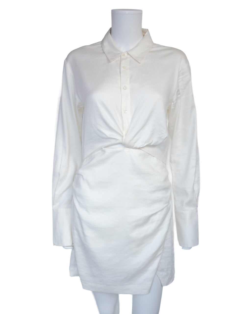 FRAME TWIST SHIRT DRESS WHITE (S)