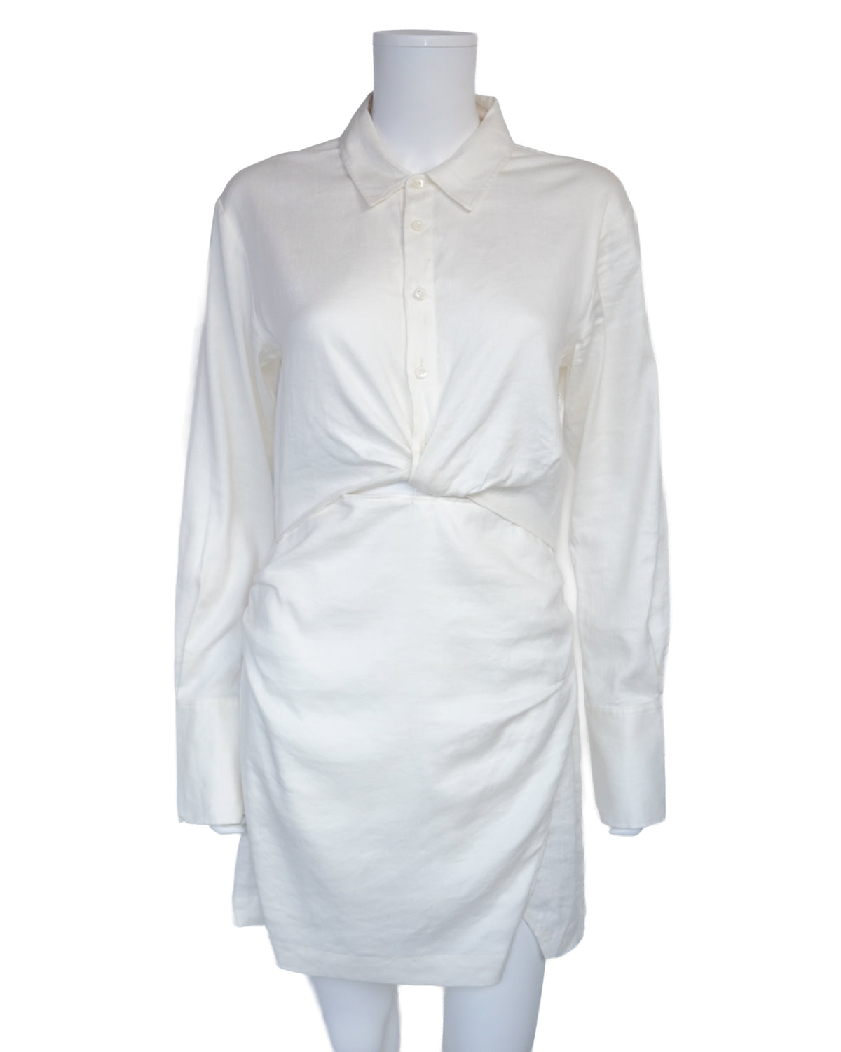 FRAME TWIST SHIRT DRESS WHITE (S)