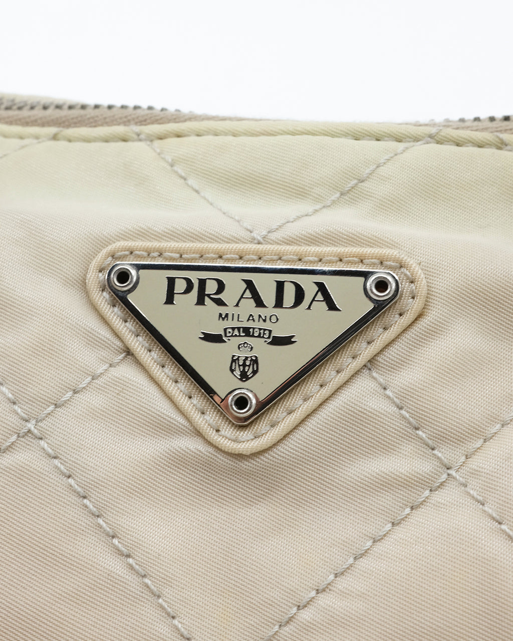 PRADA BEIGE NYLON SHOULDER BAG