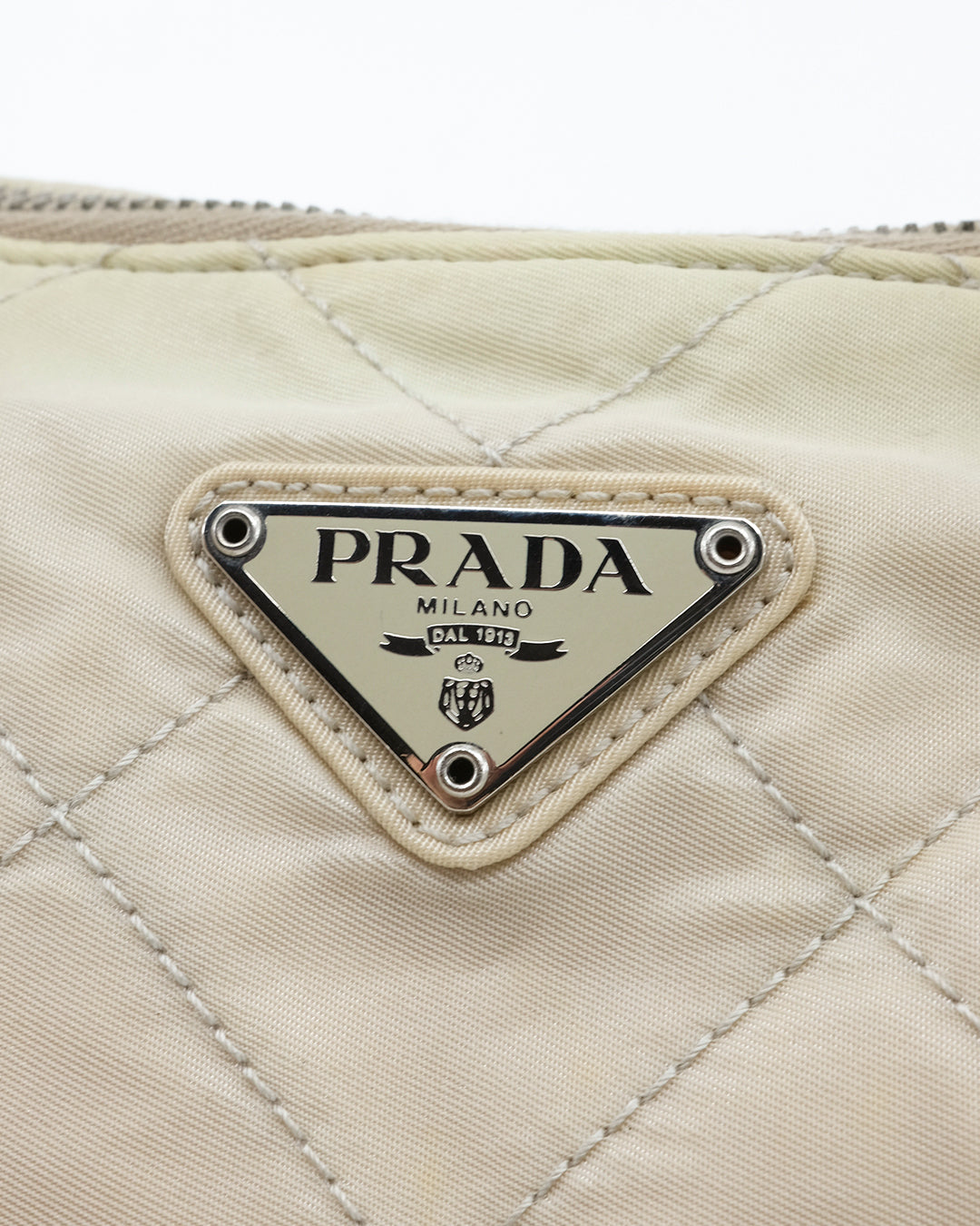 PRADA BEIGE NYLON SHOULDER BAG