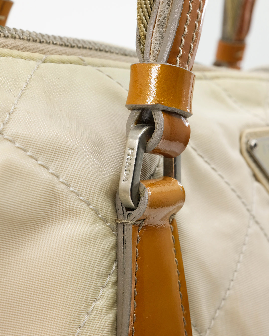 PRADA BEIGE NYLON SHOULDER BAG