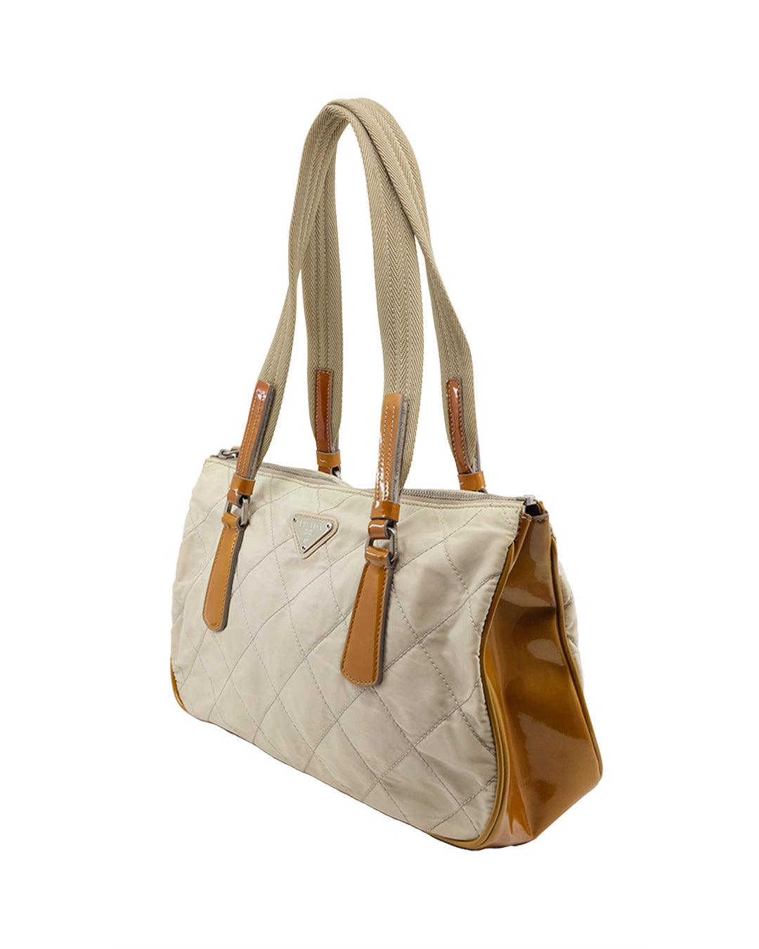PRADA BEIGE NYLON SHOULDER BAG
