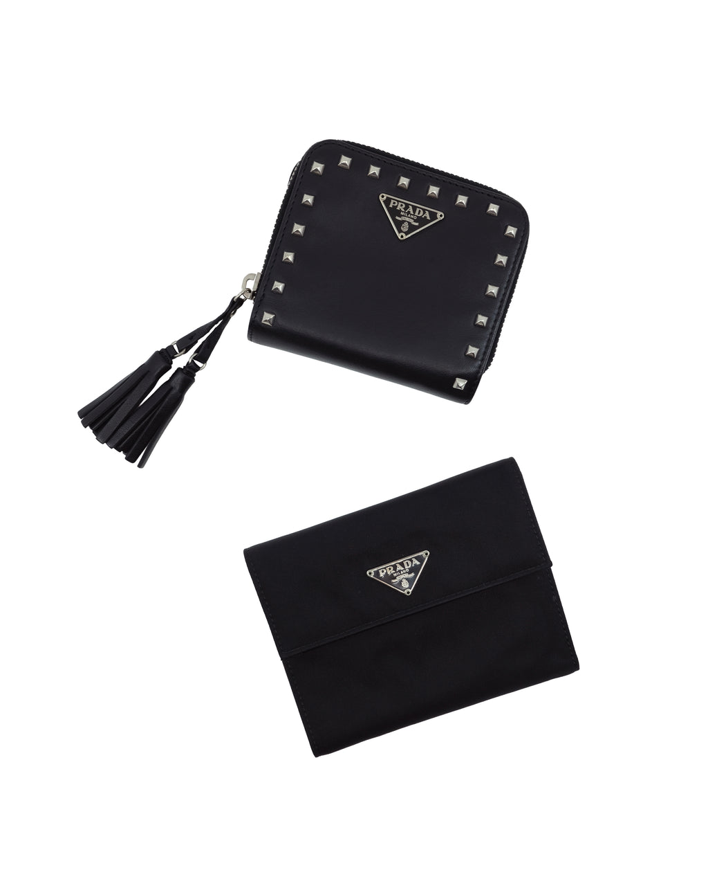 PRADA STUDS LEATHER WALLET