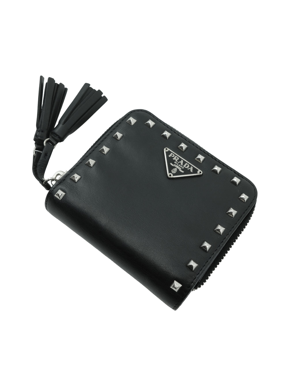 PRADA STUDS LEATHER WALLET