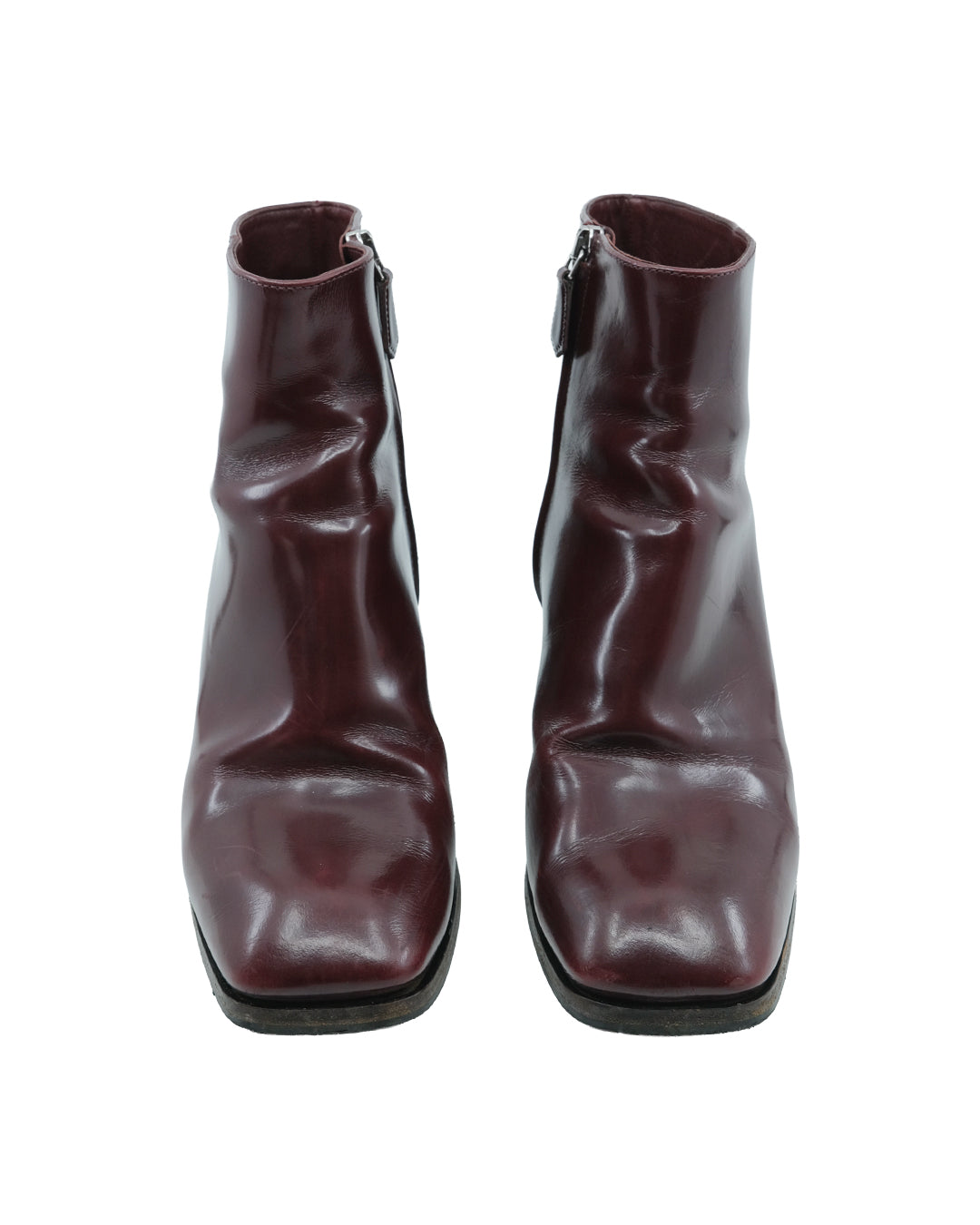 PRADA BURGUNDY LEATHER BOOTS (8US)