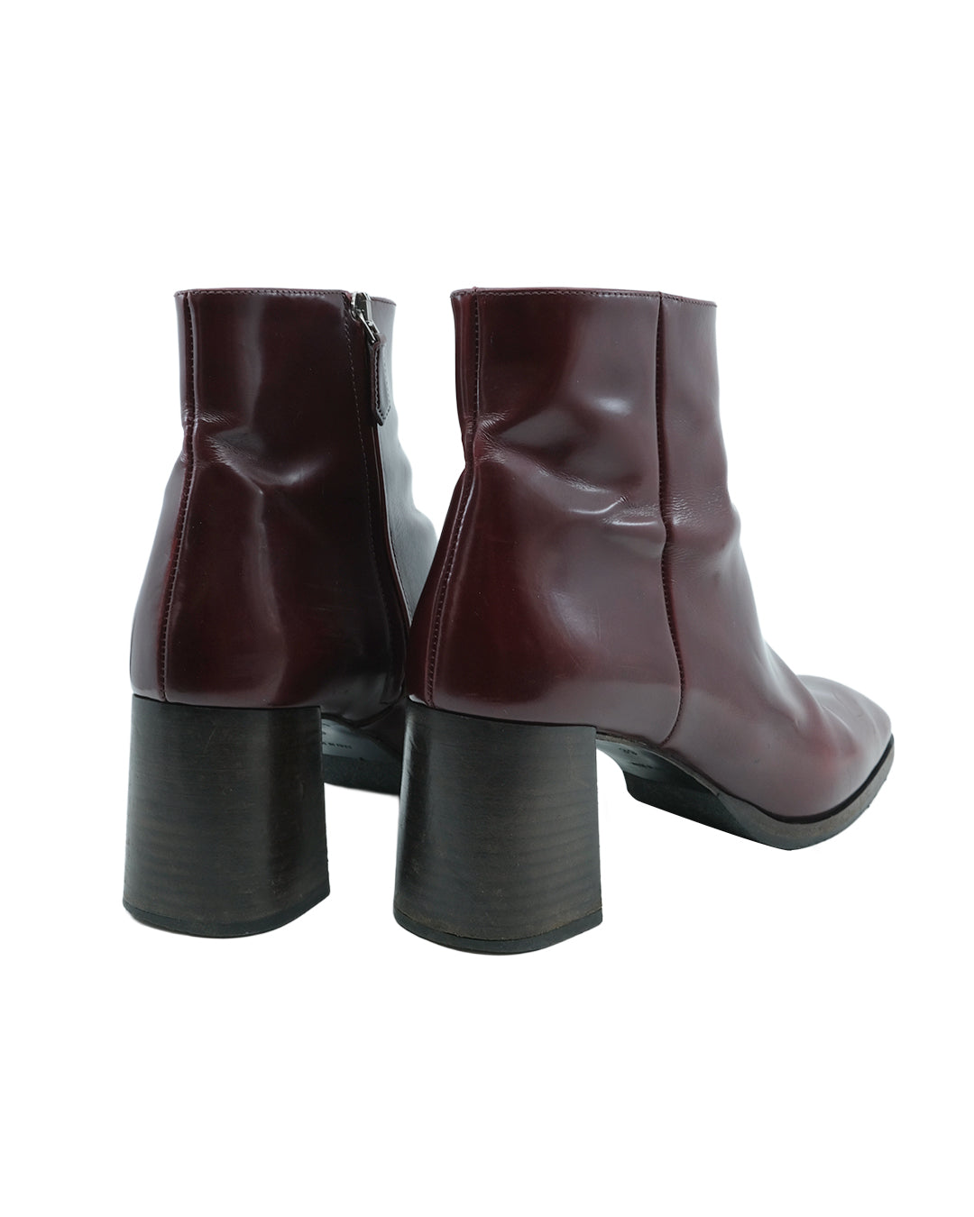 PRADA BURGUNDY LEATHER BOOTS (8US)