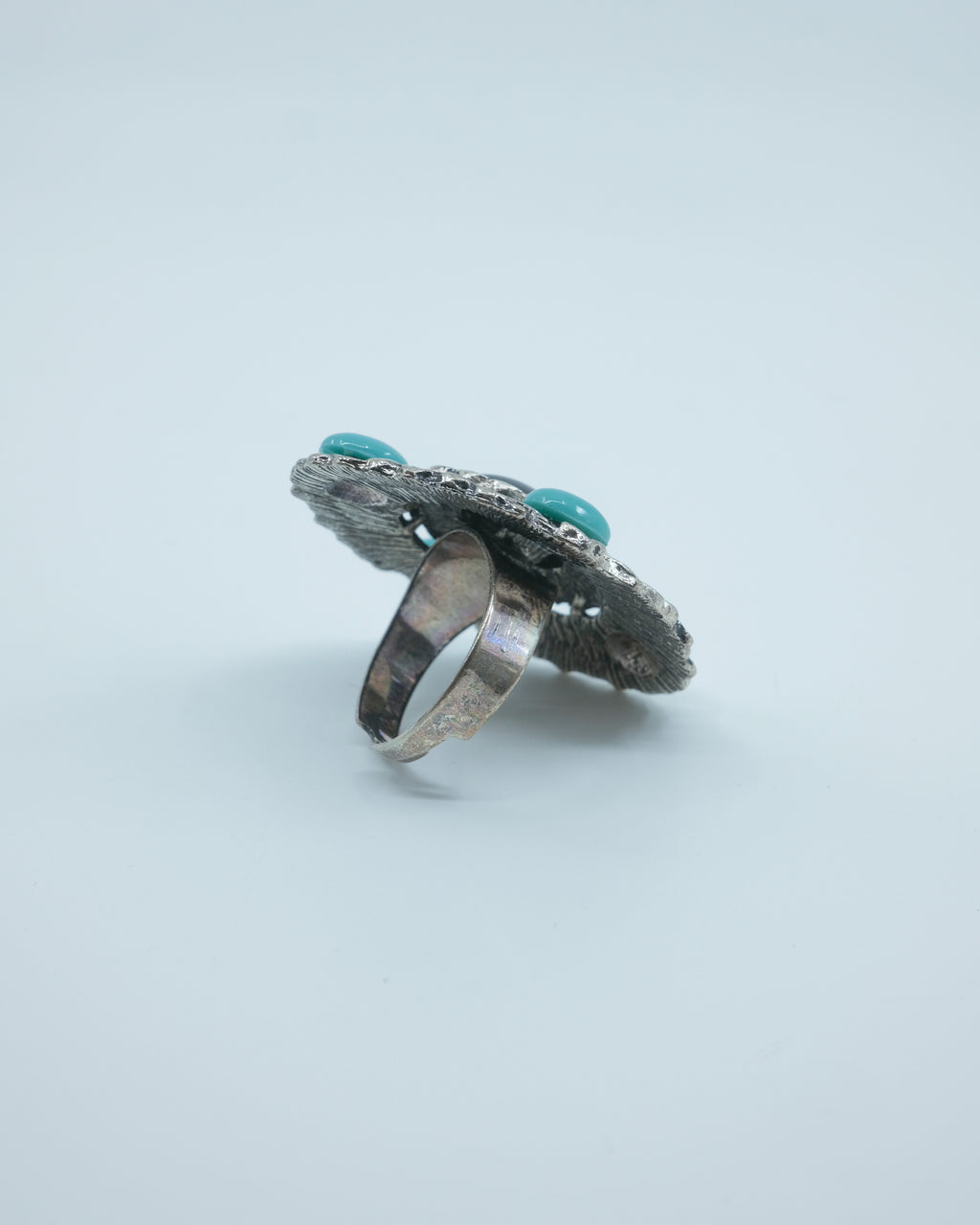 ANILLO VINTAGE CON TURQUESAS (AJUSTABLE)