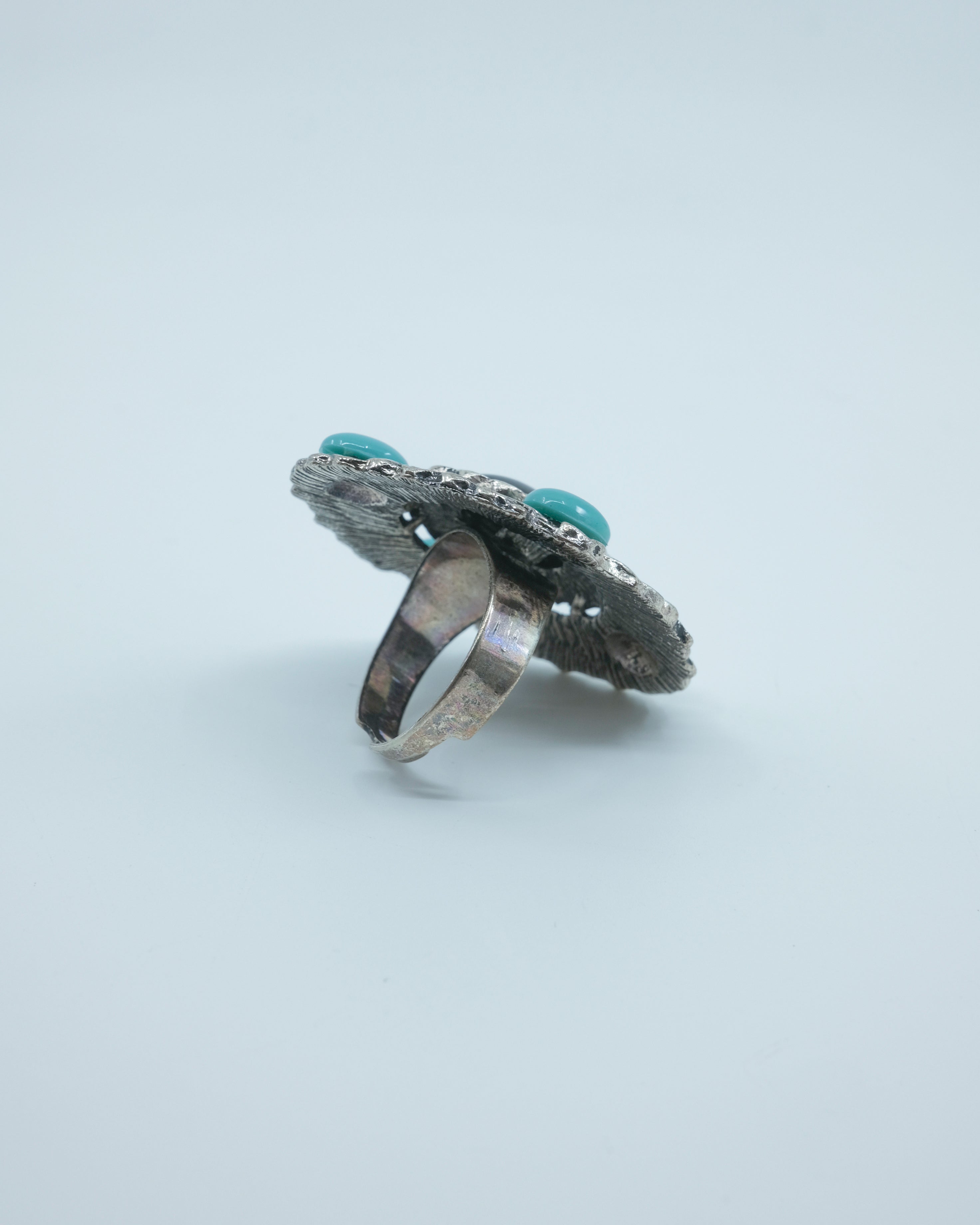 ANILLO VINTAGE CON TURQUESAS (AJUSTABLE)