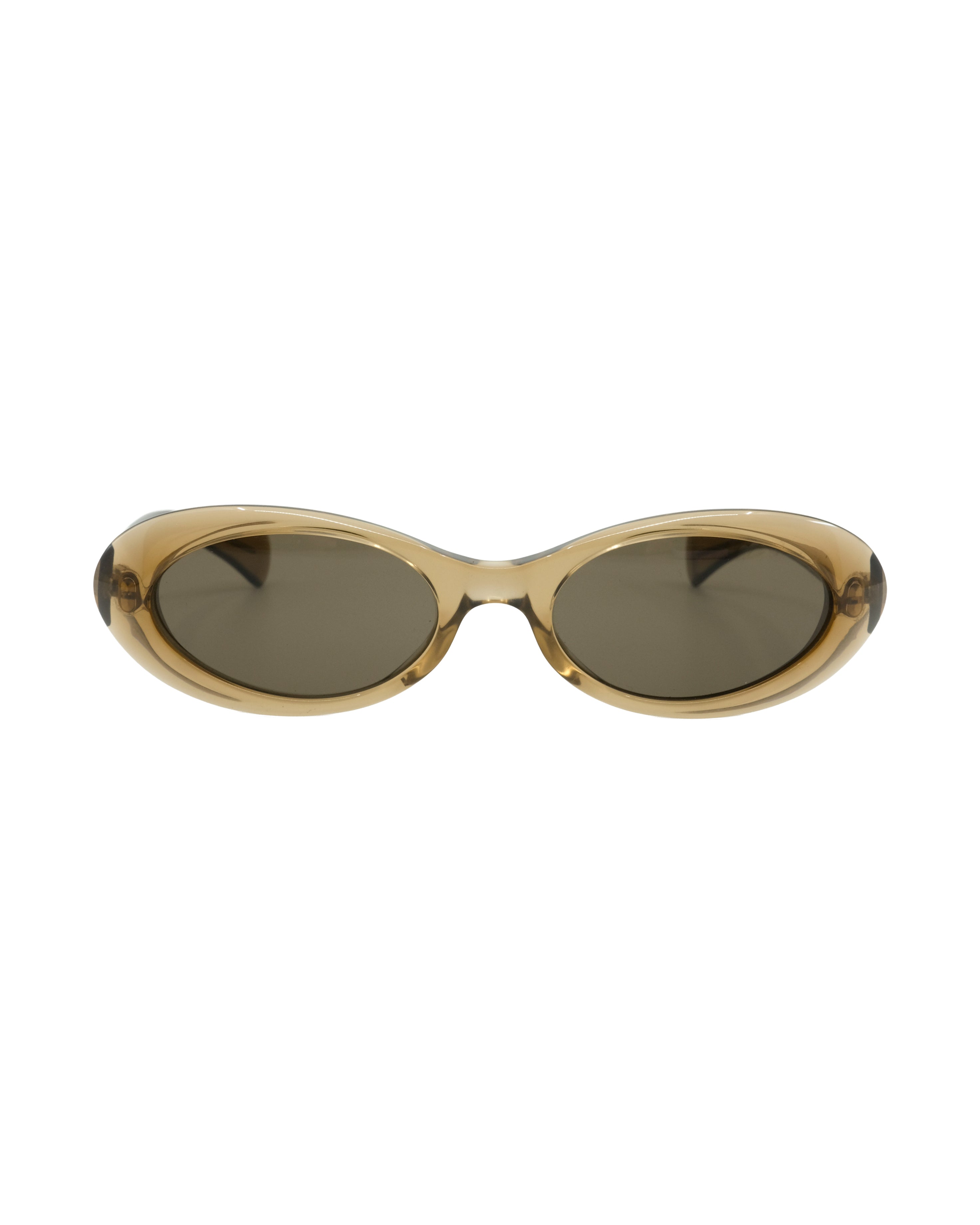 90'S GUCCI OVAL SUNGLASSES BROWN