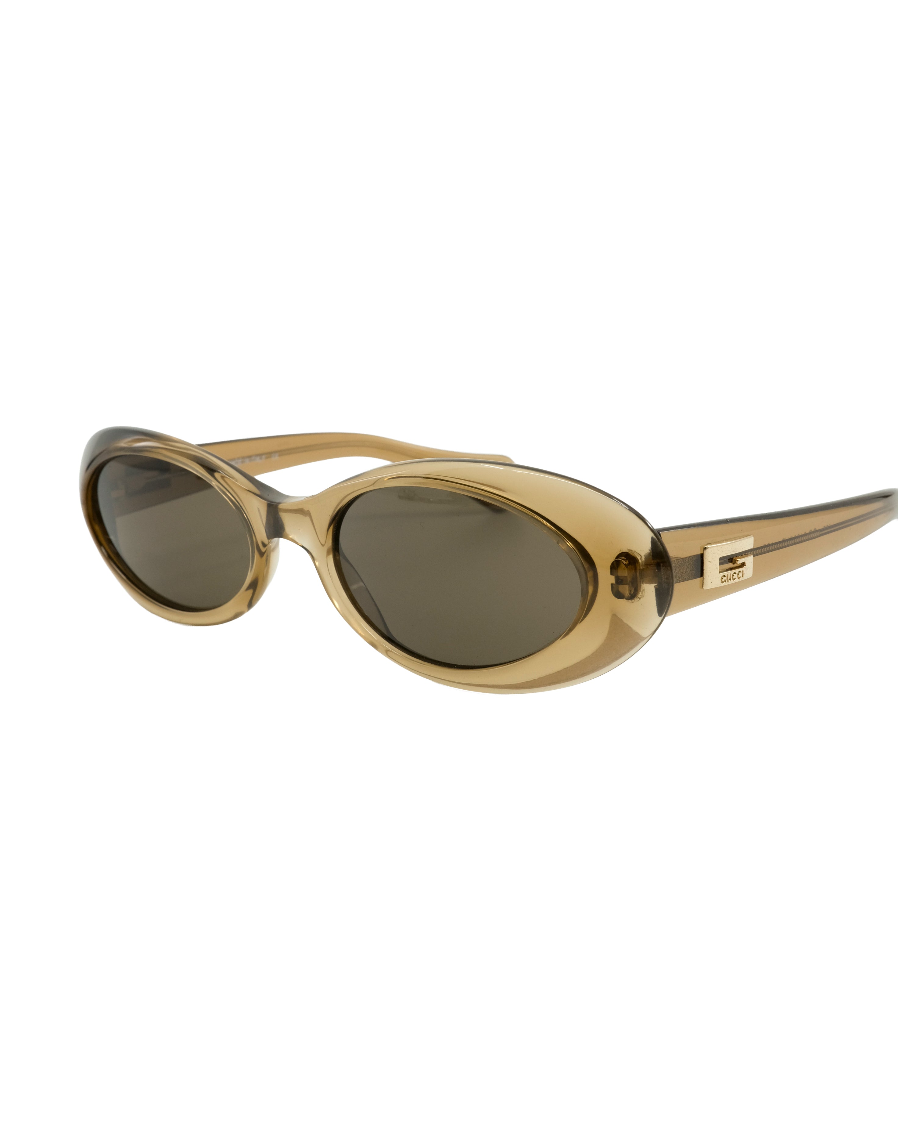 90'S GUCCI OVAL SUNGLASSES BROWN