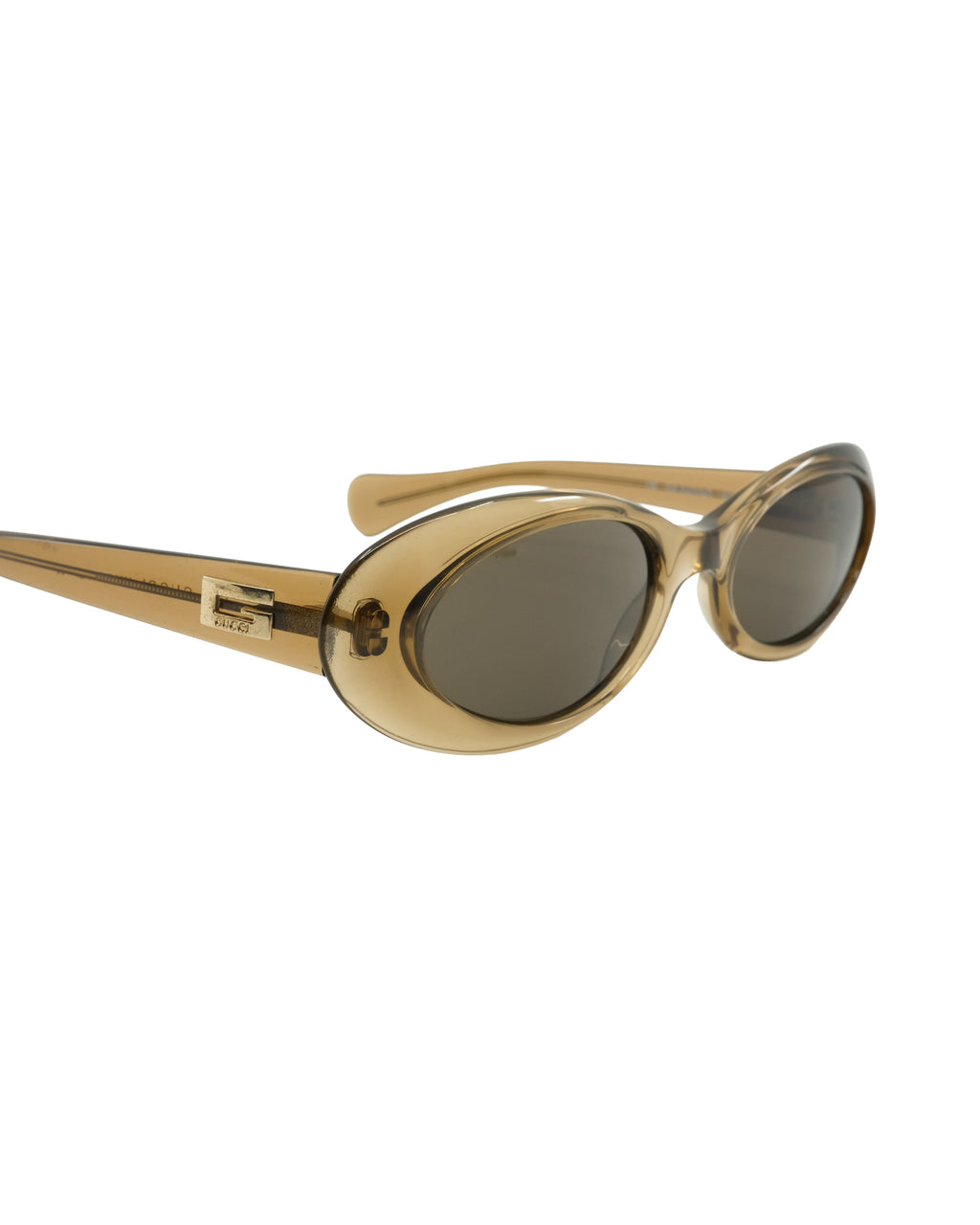 90'S GUCCI OVAL SUNGLASSES BROWN
