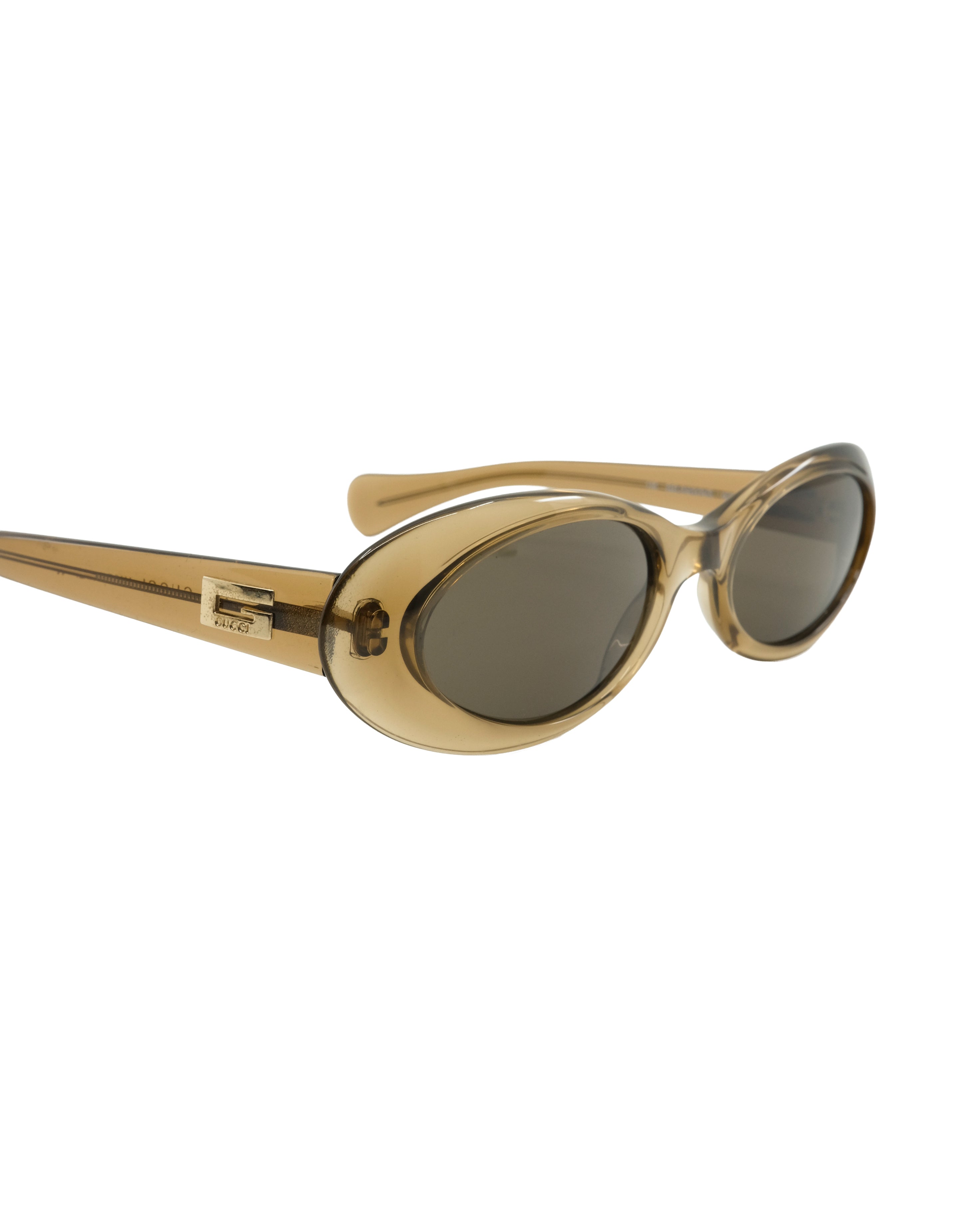 90'S GUCCI OVAL SUNGLASSES BROWN