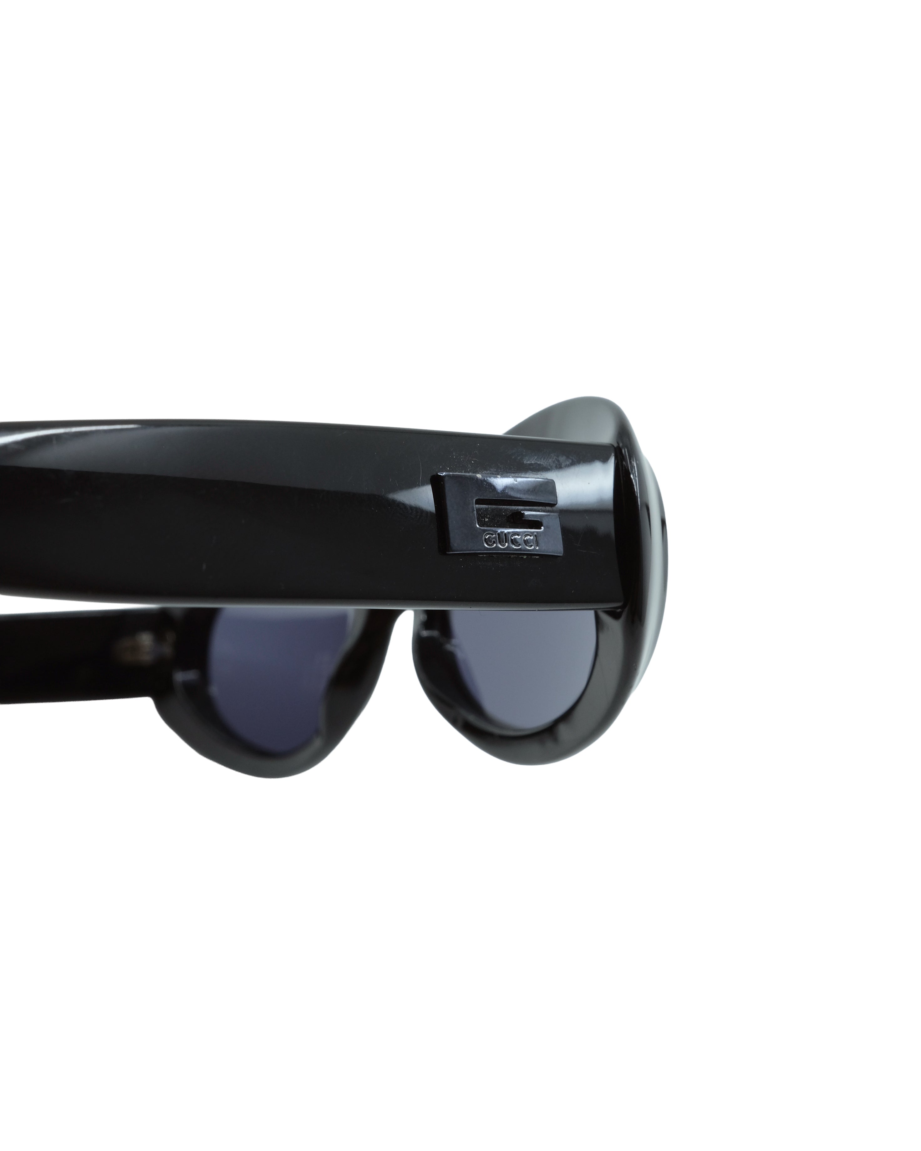 90'S GUCCI OVAL SUNGLASSES BLACK