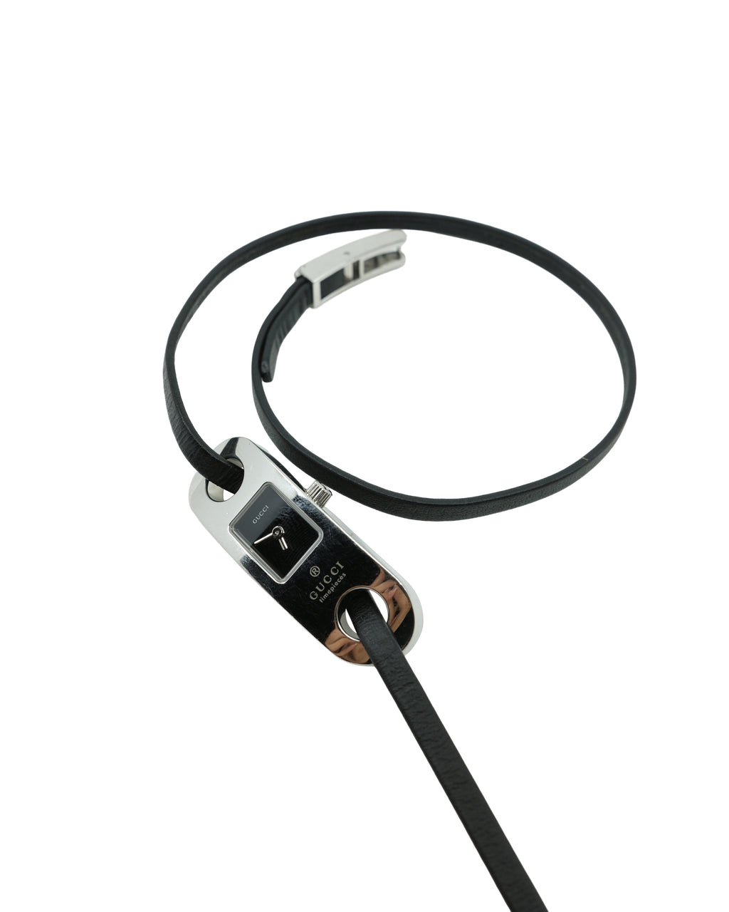 GUCCI 6100L LEATHER BRACELET WATCH