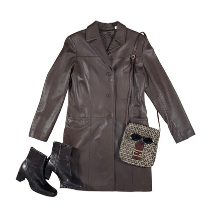 Preston & York lamb leather coat (S)