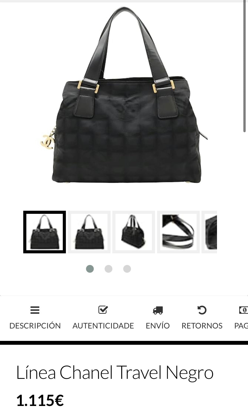 CHANEL TRAVEL LINE NYLON BAG