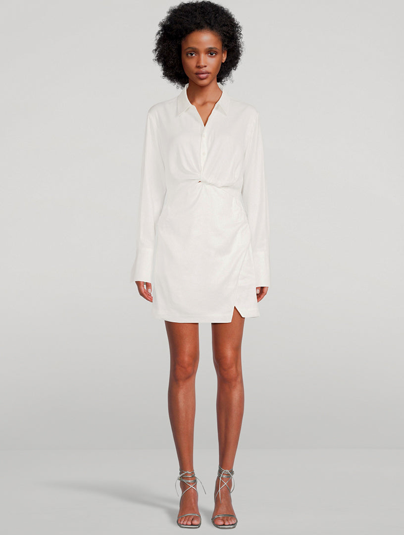 FRAME TWIST SHIRT DRESS WHITE (S)