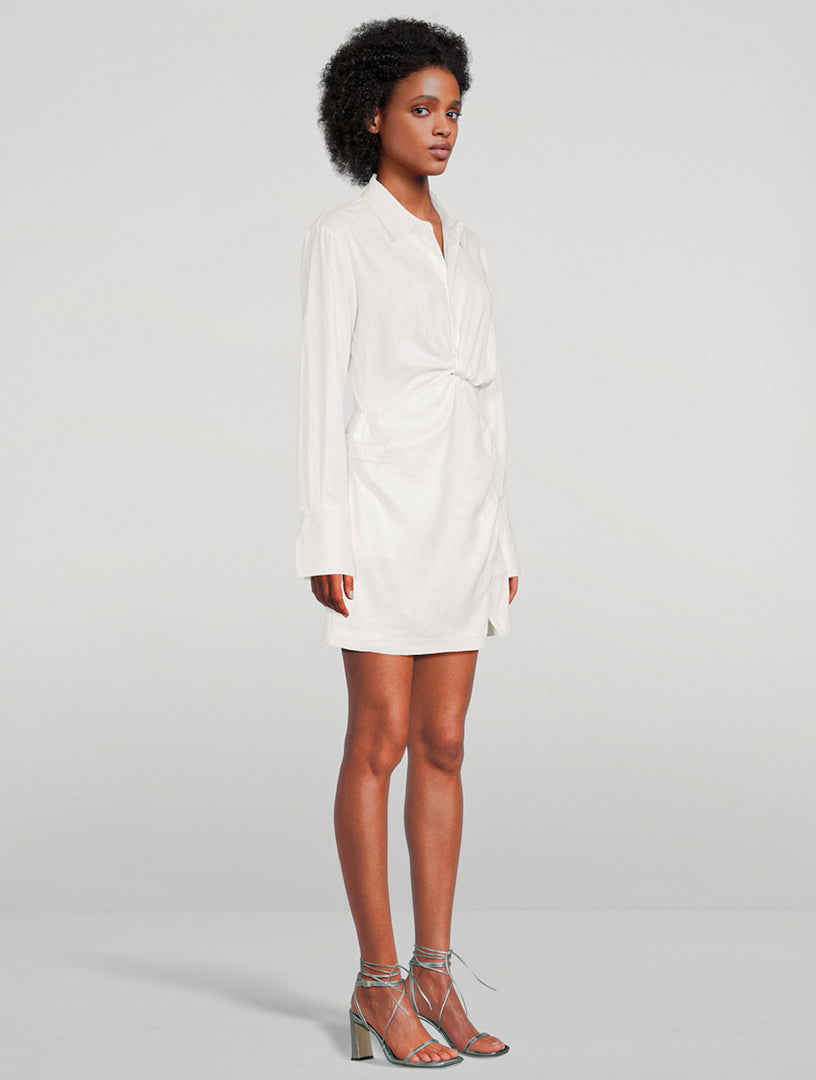 FRAME TWIST SHIRT DRESS WHITE (S)