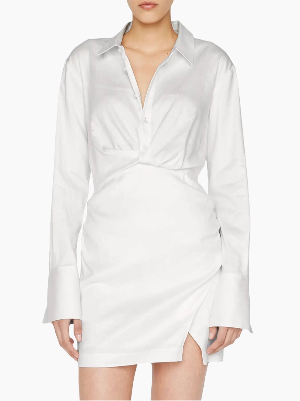 FRAME TWIST SHIRT DRESS WHITE (S)