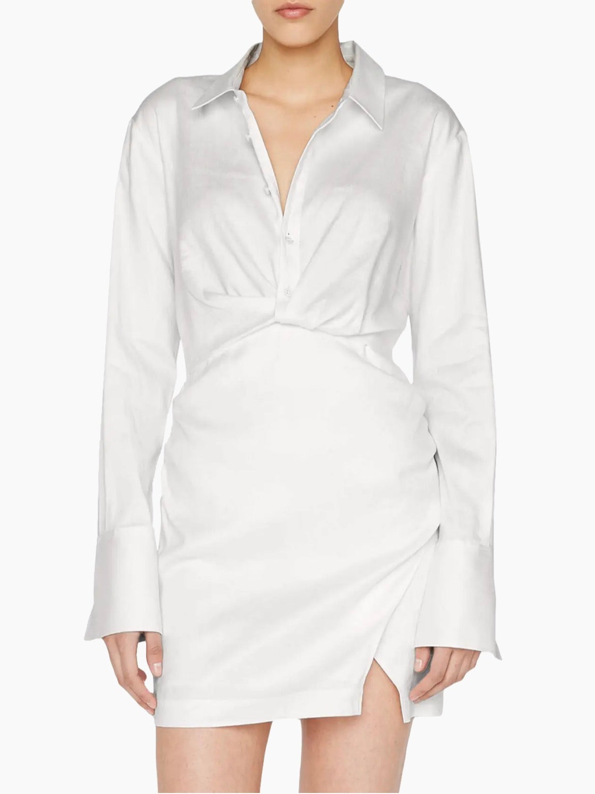FRAME TWIST SHIRT DRESS WHITE (S)