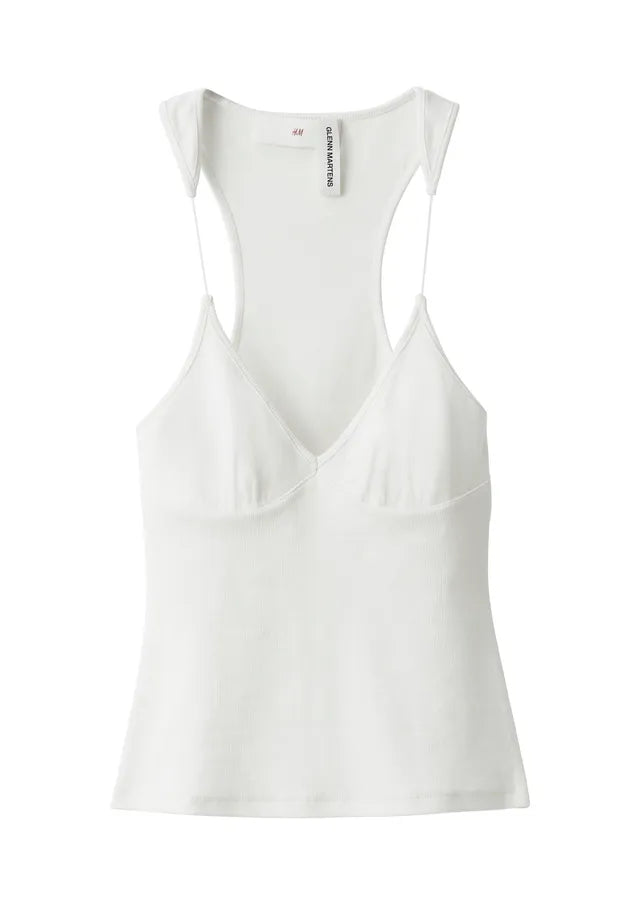 H&M X GLEN MARTENS LIMITED EDITION TANK TOP WHITE (S)