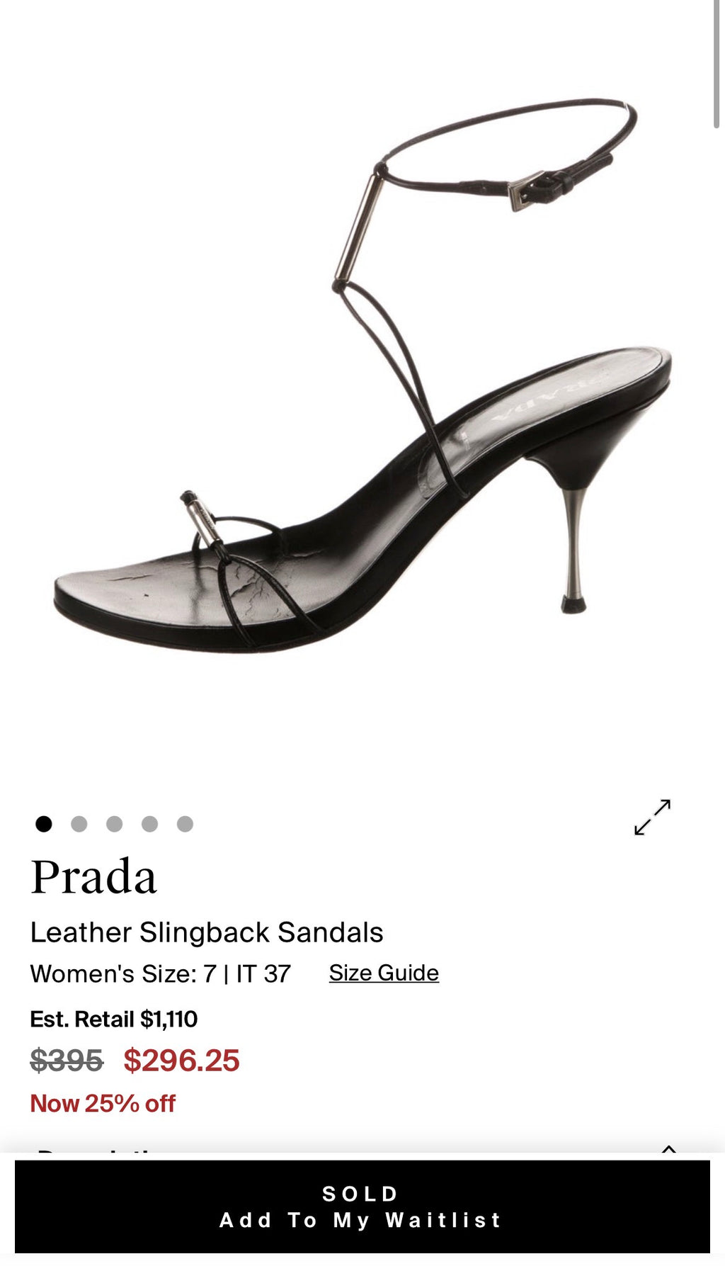 2000'S PRADA SLINGBACK SANDALS (38.5)