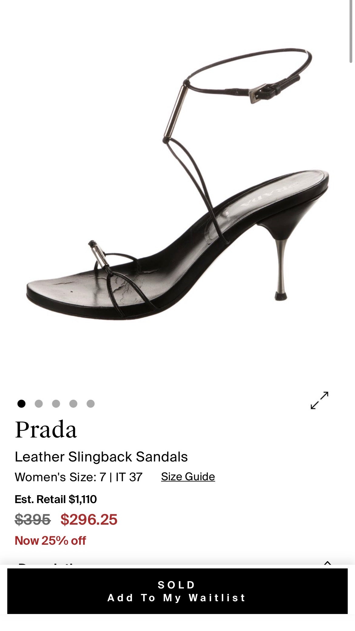 2000'S PRADA SLINGBACK SANDALS (38.5)