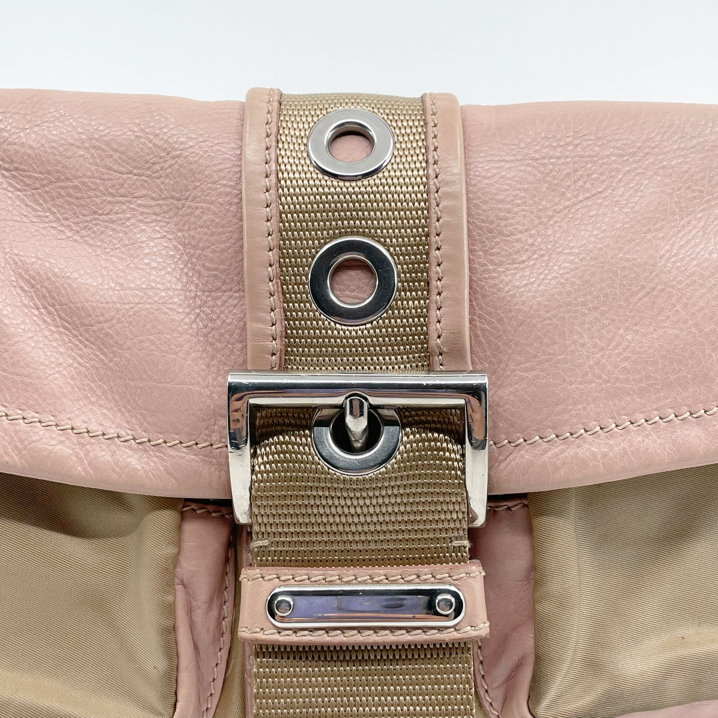 Prada nylon &amp; leather shoulder bag