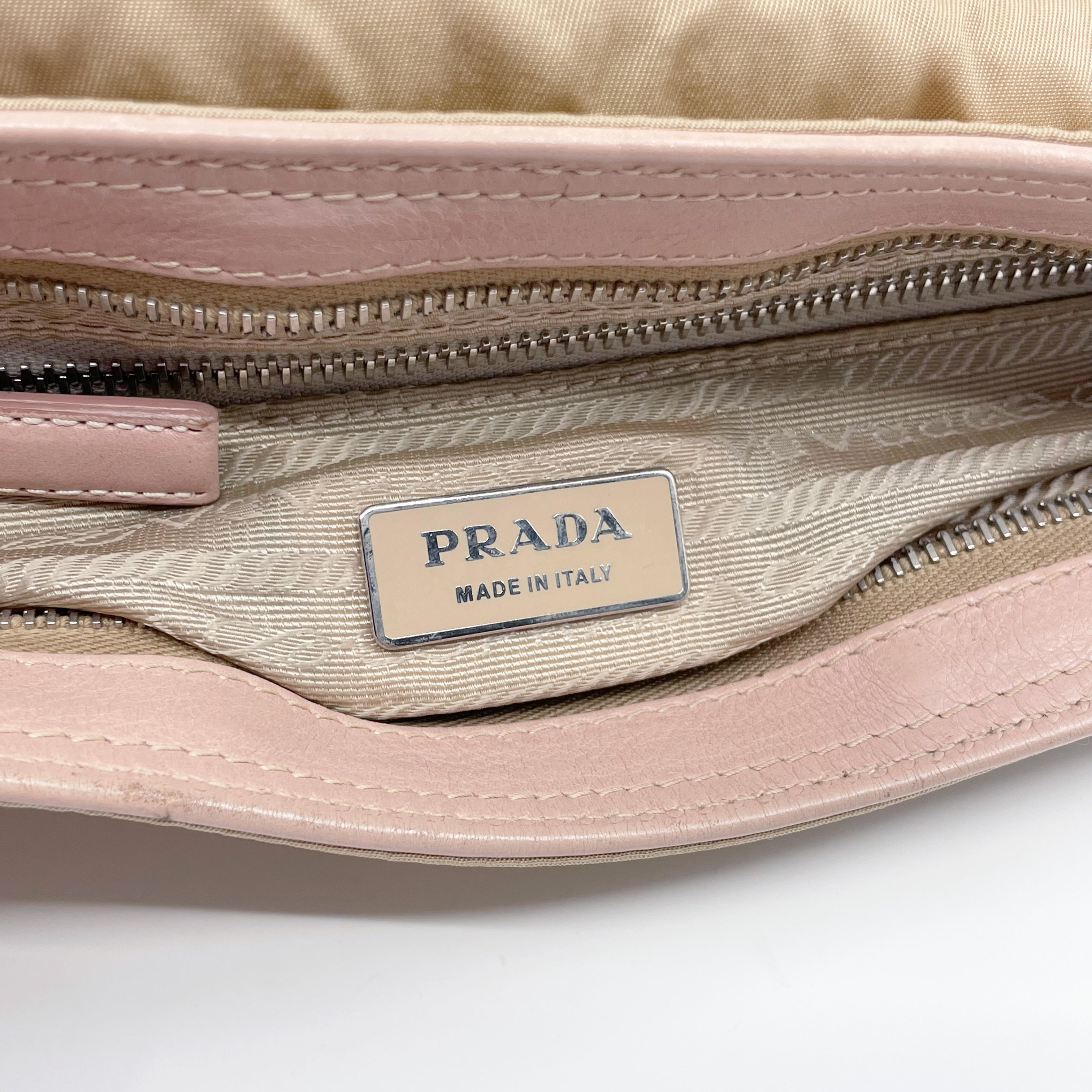 Prada nylon &amp; leather shoulder bag