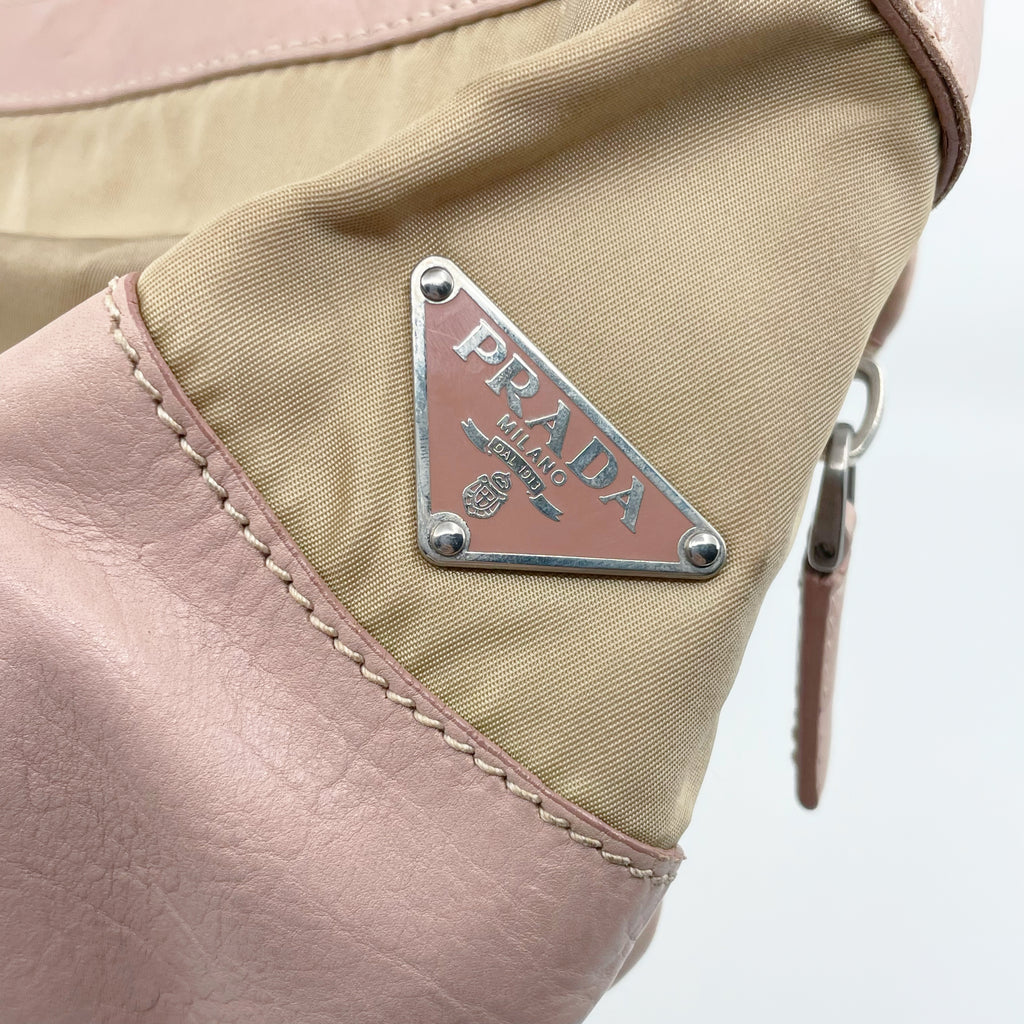 Prada nylon &amp; leather shoulder bag
