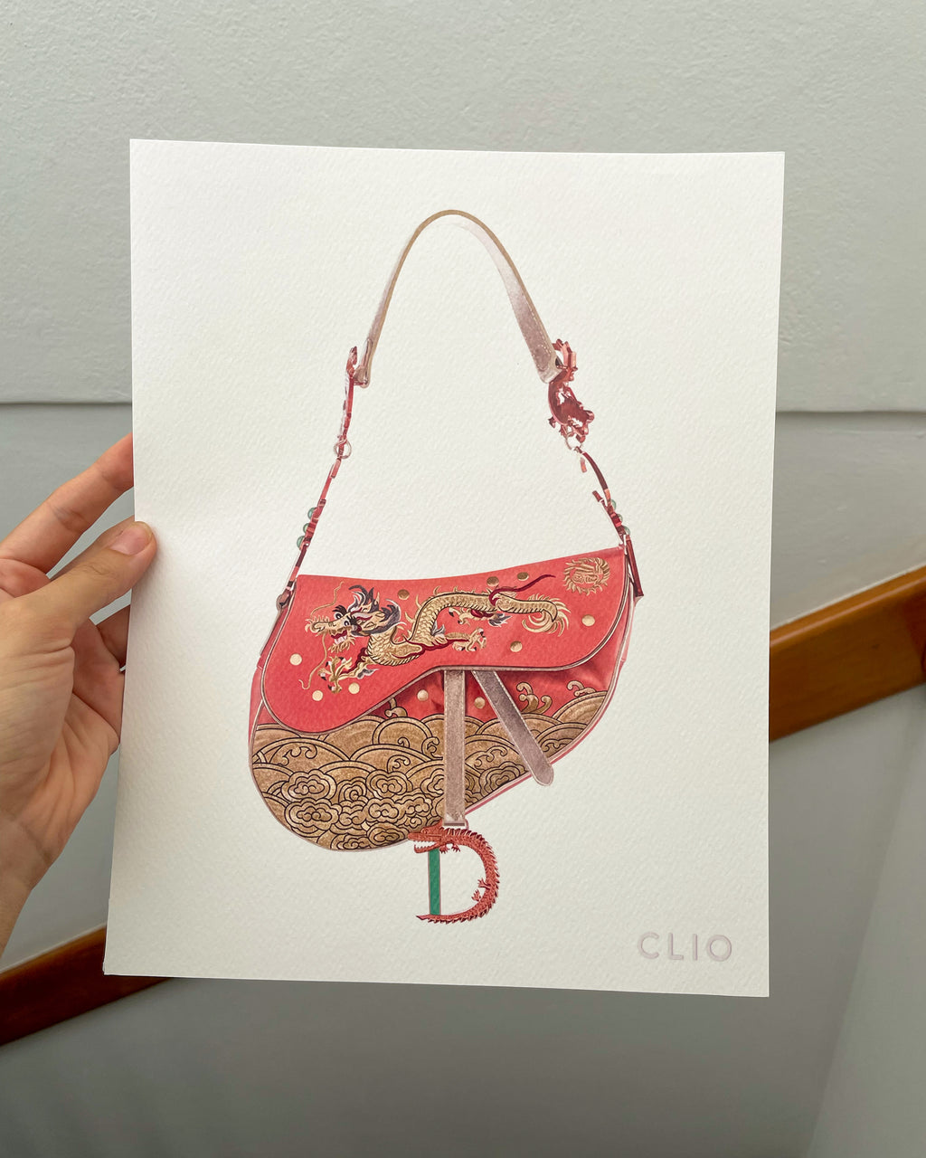 CLIO PRINT SADDLE BAG DRAGÓN 11.5X9"
