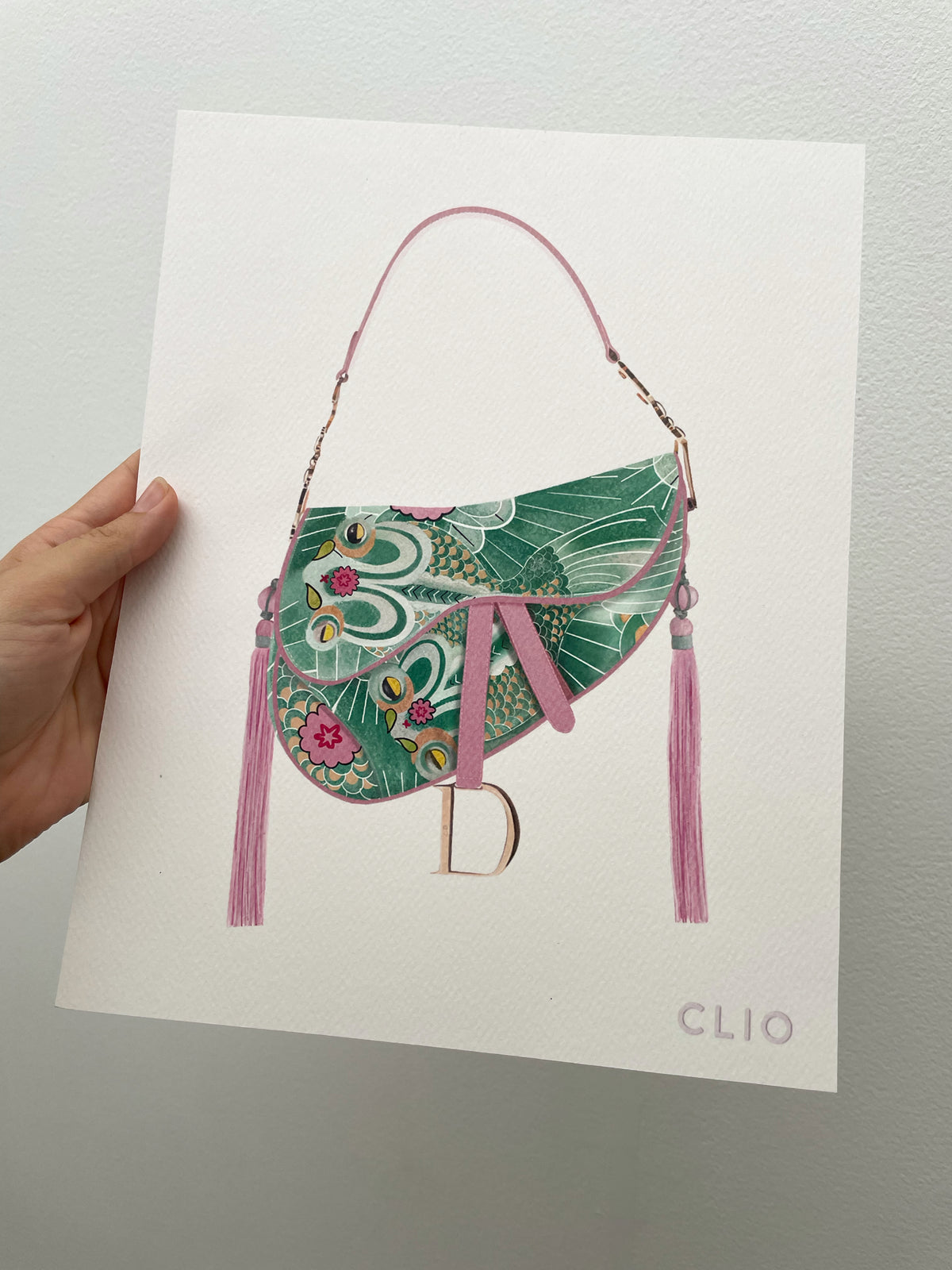 CLIO PRINT ASIAN SADDLE BAG 11.5X9"