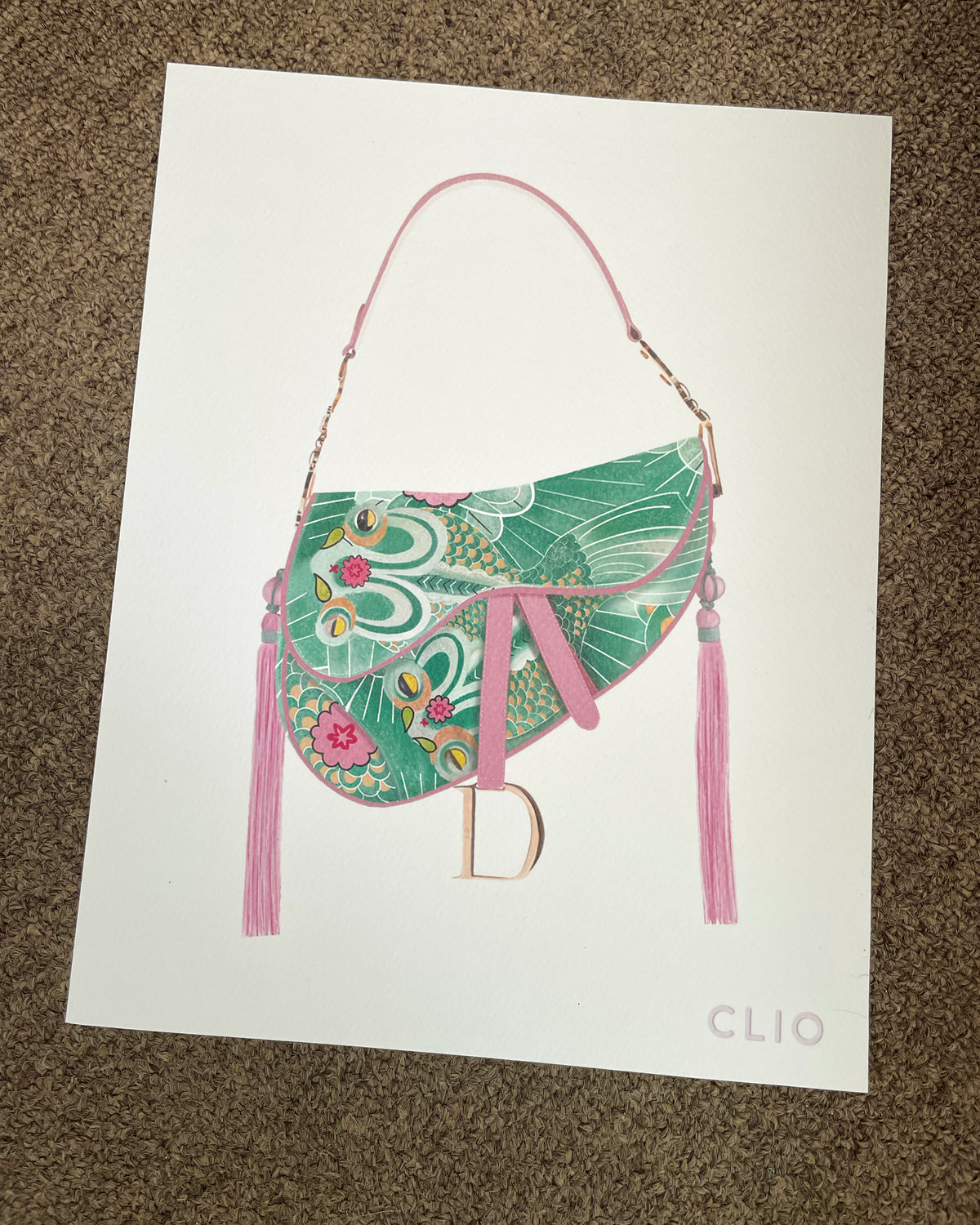 CLIO PRINT ASIAN SADDLE BAG 11.5X9"