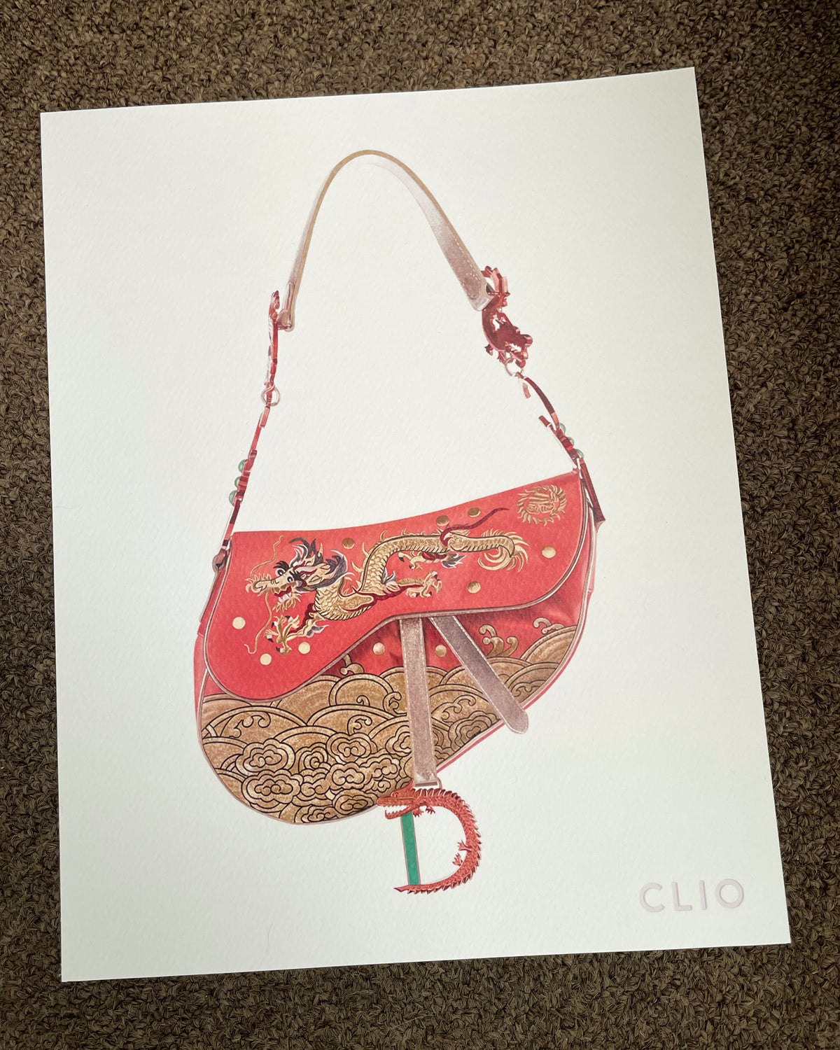 CLIO PRINT SADDLE BAG DRAGÓN 11.5X9"
