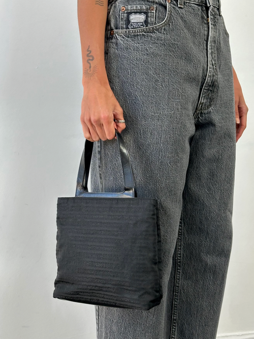 1990'S PRADA TESSUTO MONOGRAM HANDBAG