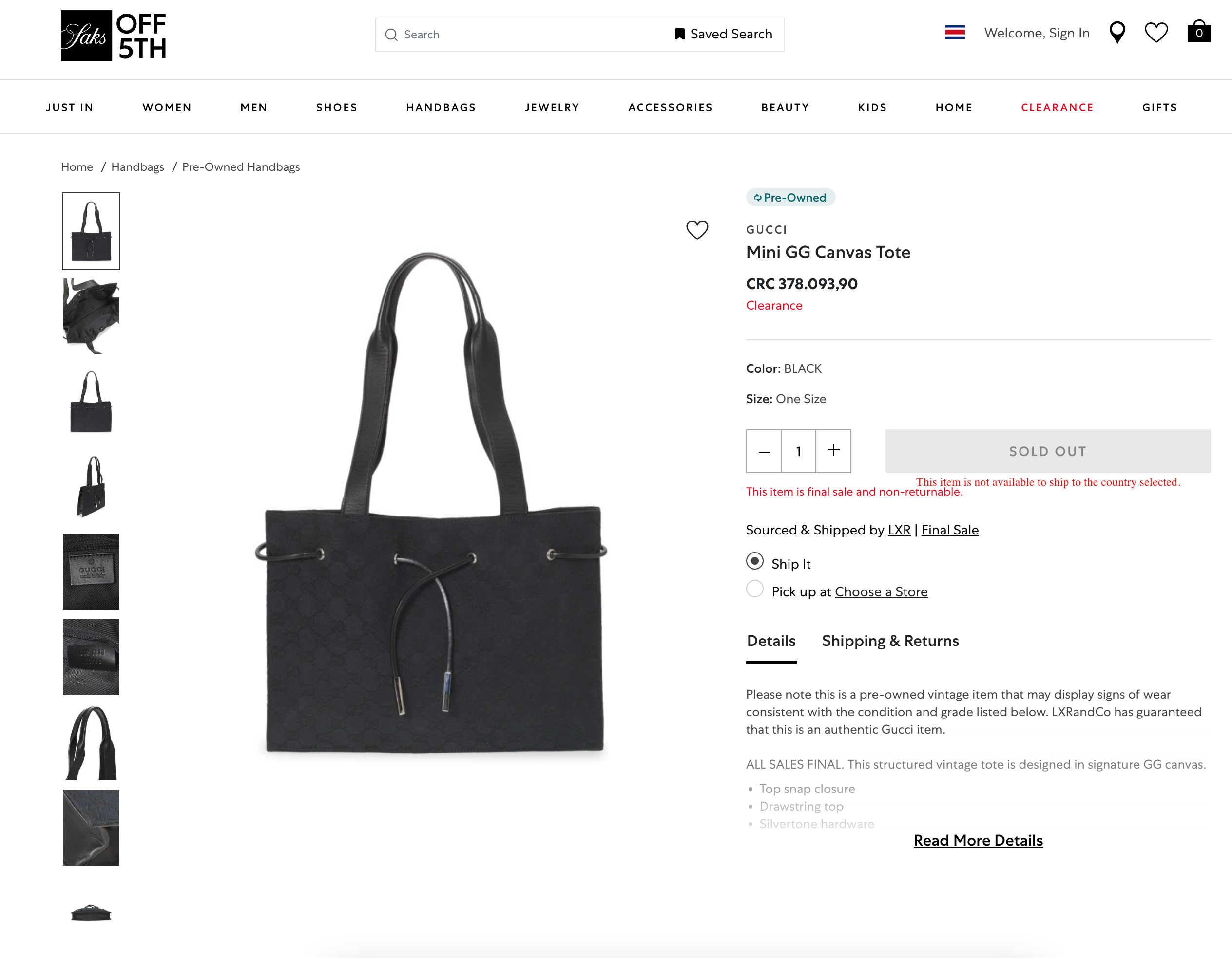 GUCCI GG CANVAS TOTE