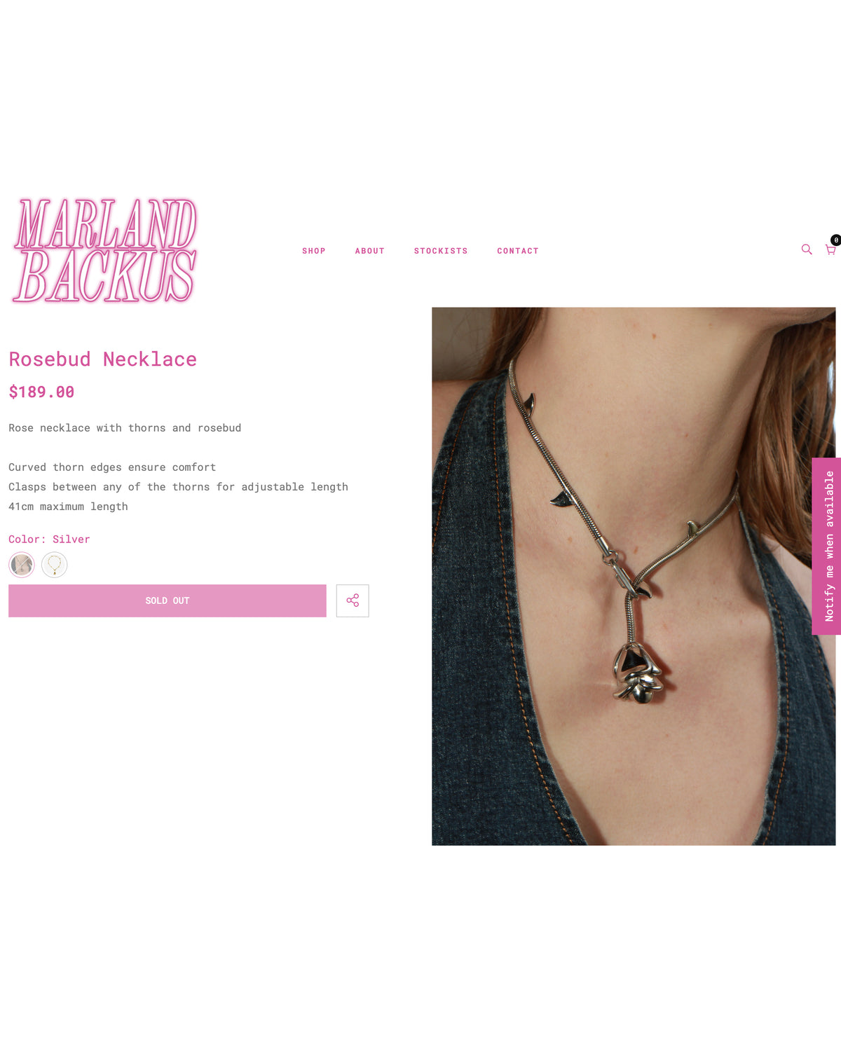 MARLAND BACKUS ROSEBUD NECKLACE