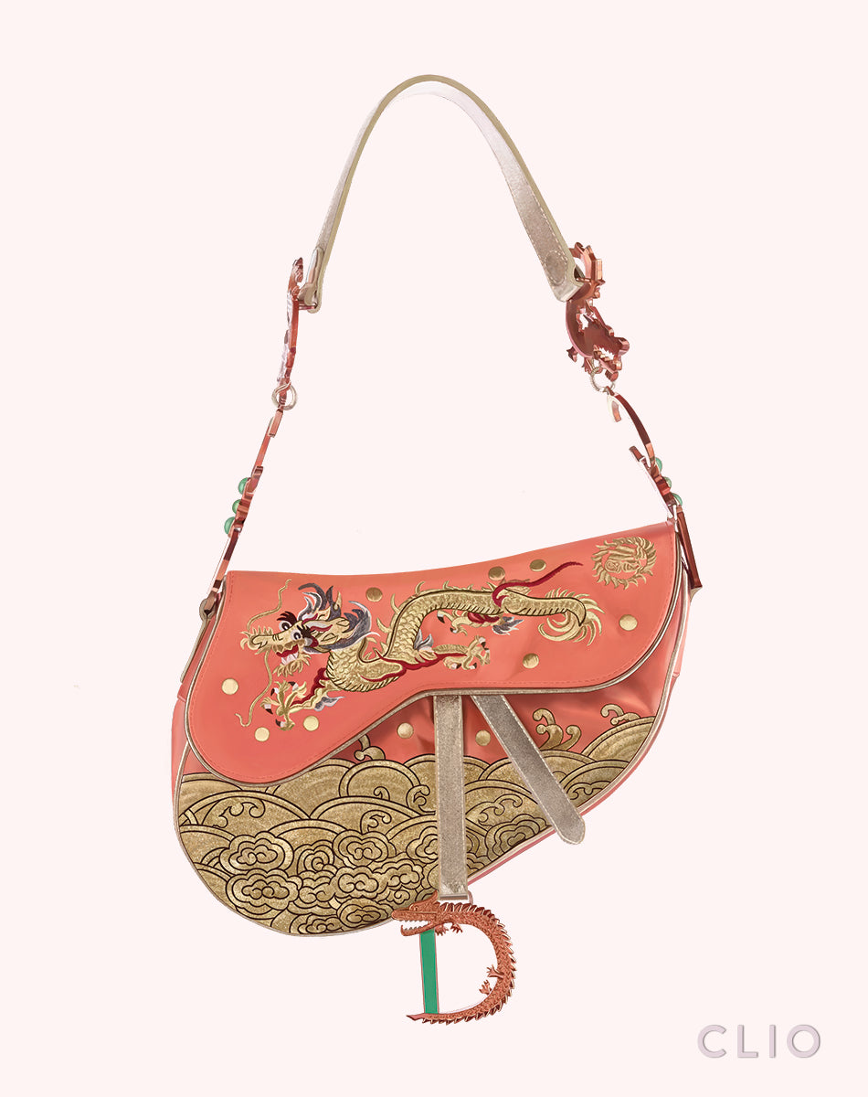 CLIO PRINT SADDLE BAG DRAGÓN 11.5X9"